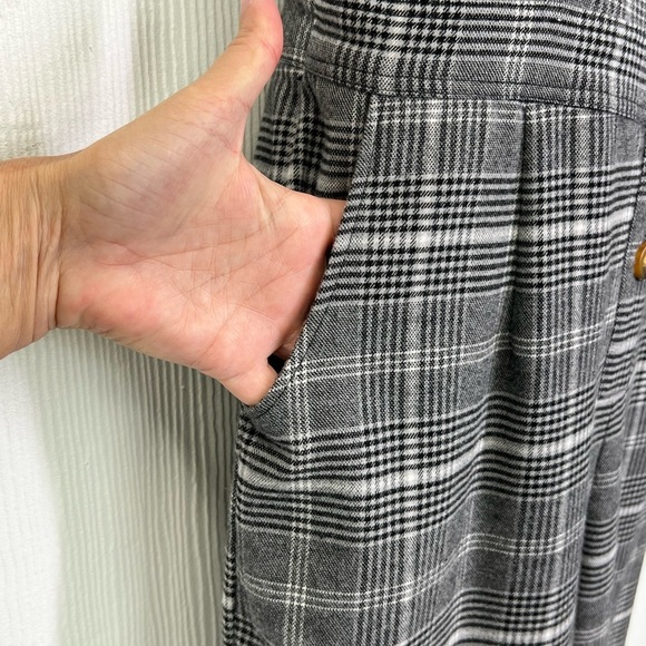 Hollister - Grey Plaid Button Up Pocket Adjustable Strap Jumpsuit Size Small - Picture 3 of 12